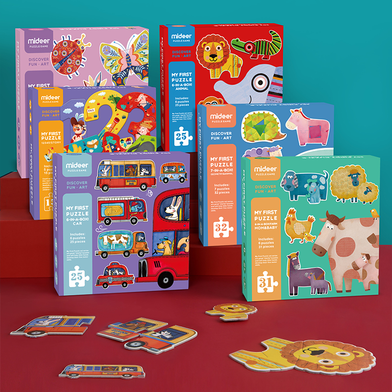 MIDEER Traffic & Animal & Farm Jigsaw игра обучающая игрушка забавная картонная головоломка для детей