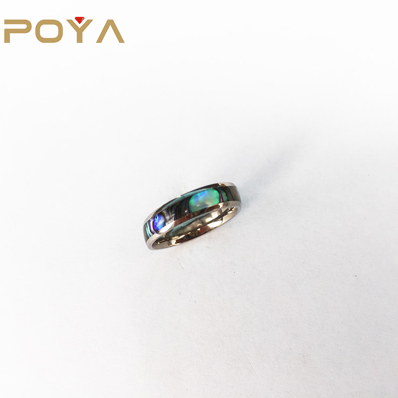POYA 4 мм Титан ушка в виде ракушки инкрустация обручальное кольцо Comfort Fit