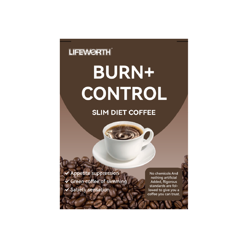 LIFEWORTH Burn Control Instant Coffee Weight Management Herbs Garcinia Cambogia & Yerba Mate Slimming Coffee