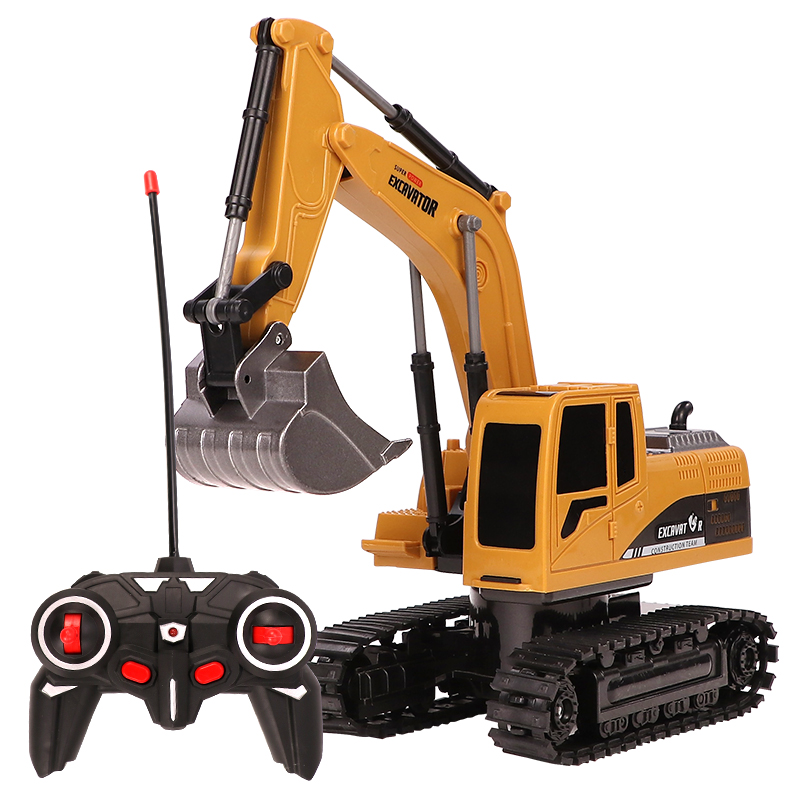1:24 remote control 6-channel excavator wireless remote control charging dynamic simulation engineering model car boy toy