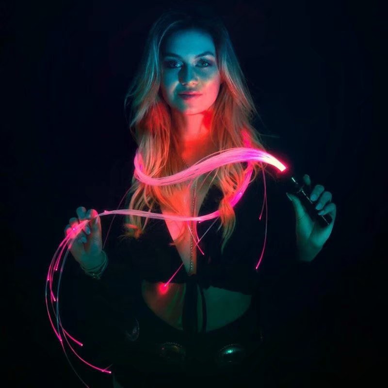 Lightshow Orbital Rave Light Toy Super Bright Light Up Battery Powered Whips for Show Performance Party LED Fiber Optic Whip