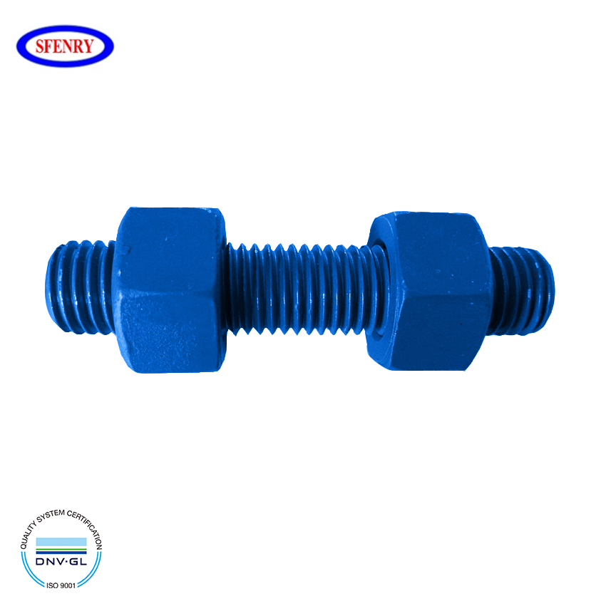 Sfenry ASME B18.31.2 полностью резьбовое фторуглеродное покрытие синий ПТФЭ болт с шестигранными гайками