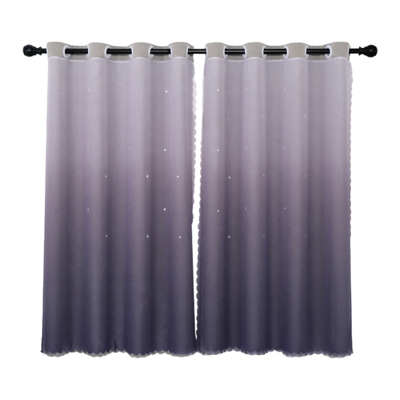 Modern Curtains Blackout Star Cutout Curtain for Bedroom