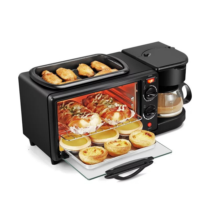 Everich 3 in 1 multi-function fast food breakfast toaster sandwich coffee maker machine station