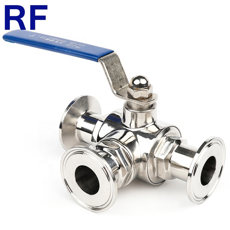 RF 1,5 дюймов из нержавеющей стали 304 л/Т Тип 3way Tri Зажим шаровой клапан 3way шаровой клапан