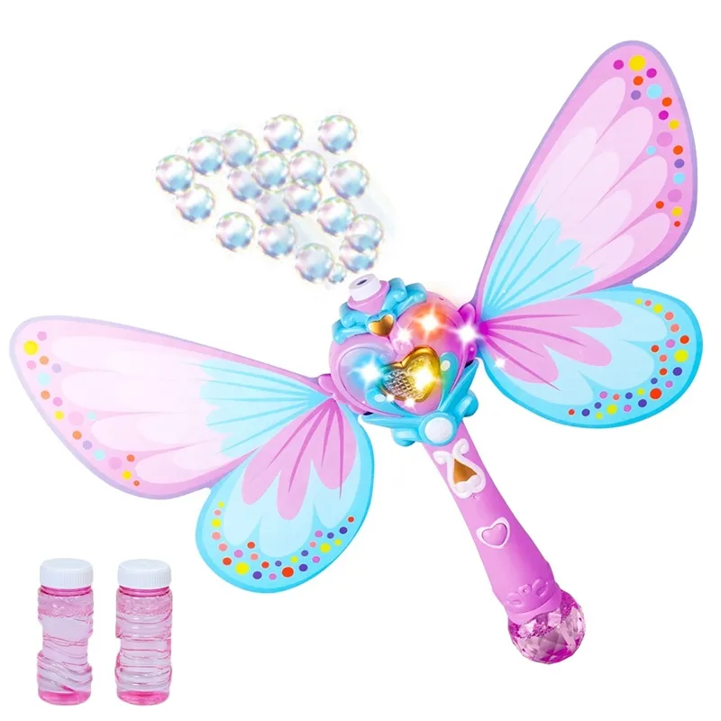 2023 Newest gift item lovely music automatic bubble blower maker stick magic light up bubble wand