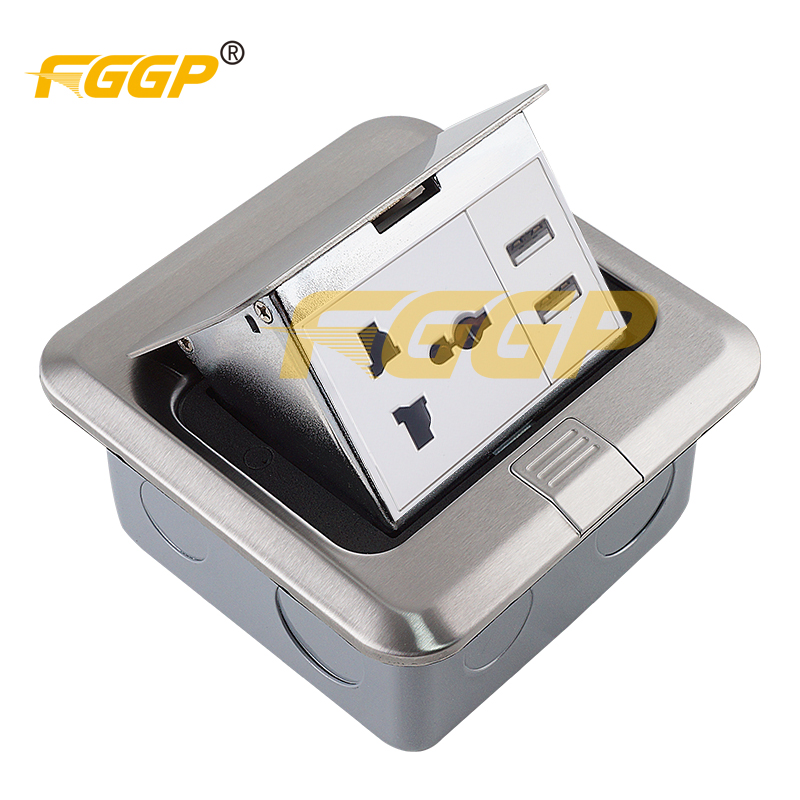 Универсальная Выдвижная Сетевая розетка FGGP из нержавеющей стали с usb, электрическая напольная розетка, выходные коробки rj45