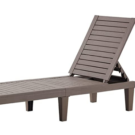 Outdoor Single sun lounge popular product Back 5 positions adjustable Attractive wood texture design outdoor furniture