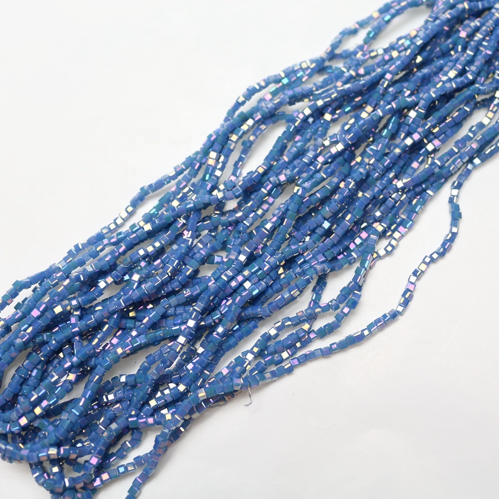 2025 New DIY Accessories 2mm Crystal Beads Glass Square Beads for Jewelry and Chandeliers Making Air Beads Charms Perles