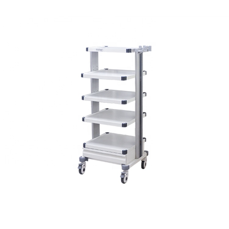 Five-Layer Metal Laparoscopic Laryngoscope Surgical Treatment Computer Endoscopy Cart Trolley