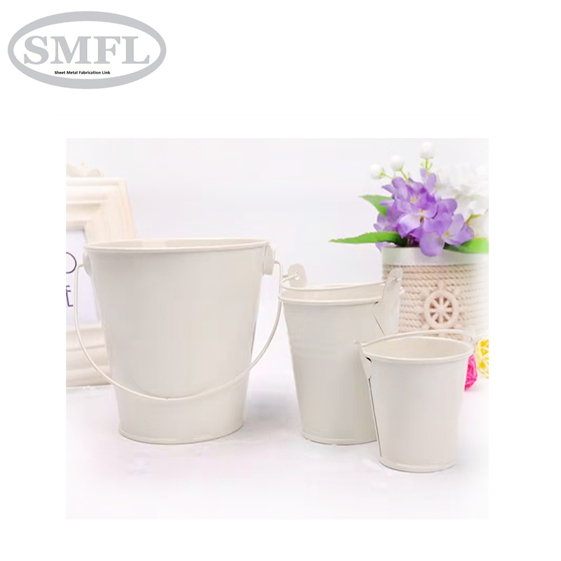 SMFL durable garden planter galvanized Steel flower pots metal Bucket