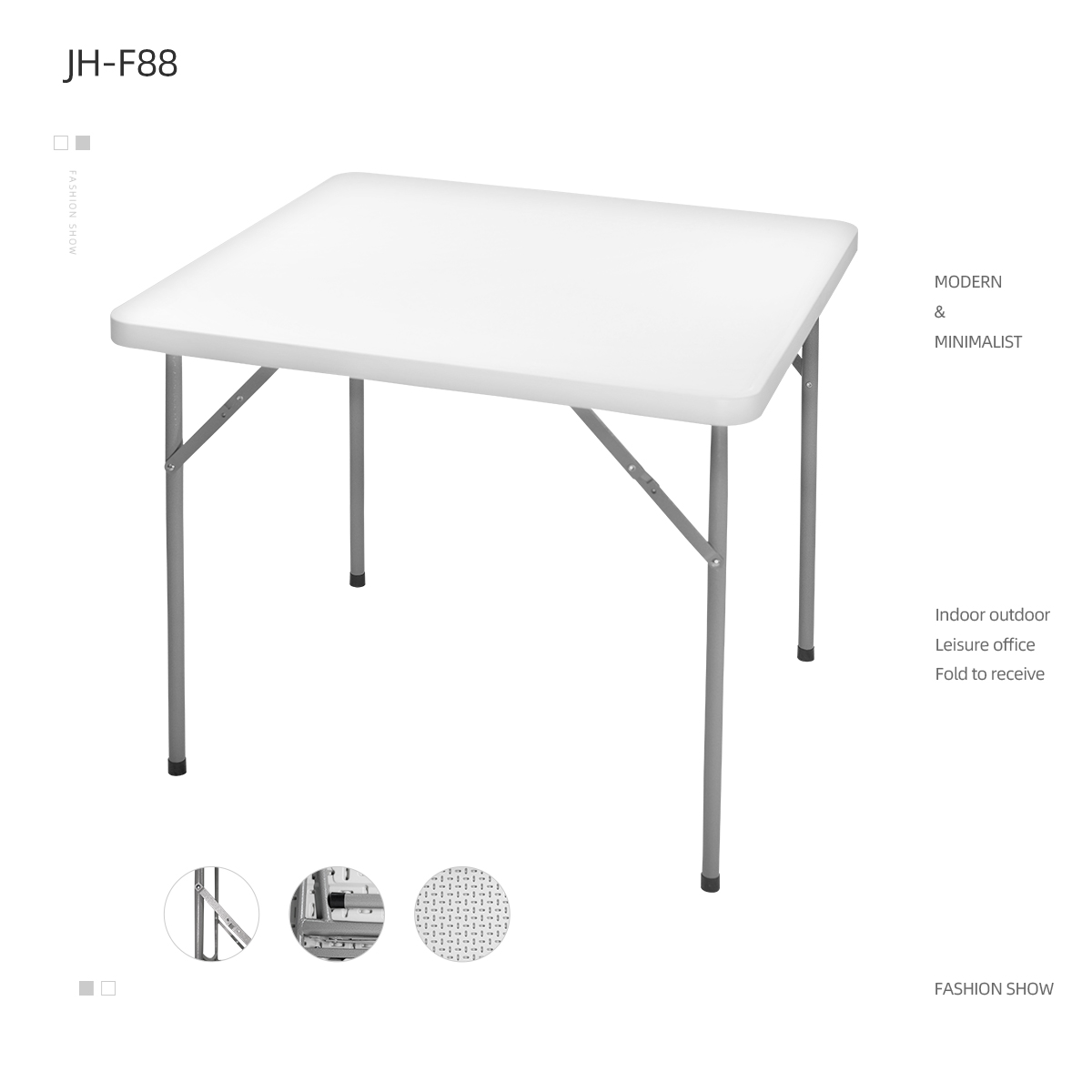High quality Outdoor Furniture adjustable square folding plastic table