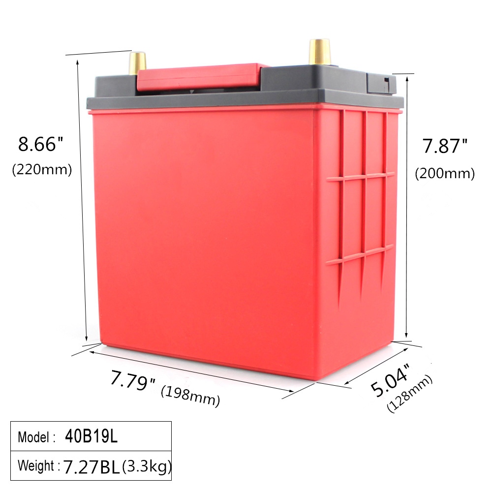 Глубокий цикл lifepo4 12V 40ah литиевая батарея для RV/солнечной системы/яхты/гольф тележки хранения и автомобиля 40B19L/R