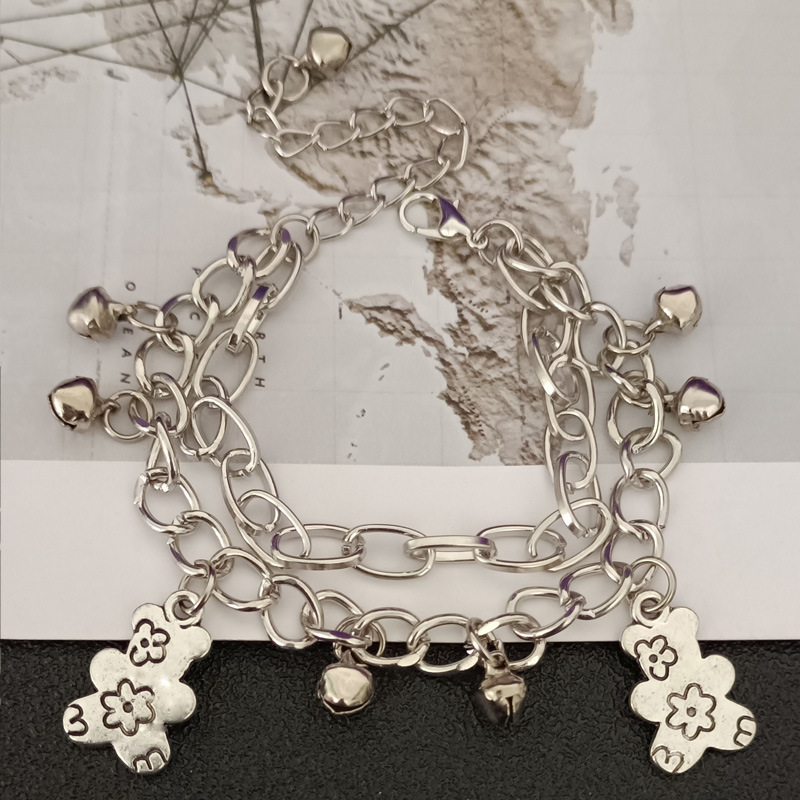 Stainless Steel Bear Bracelet Hip Hop Chain Layered Bracelet Cold Wind Jewelry Lovers
