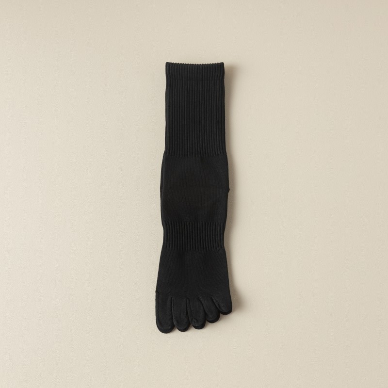 Yoga Socks Anti slip Professional Women's Middle Leg Pilates Five Finger Socks Split Finger Striped Socks