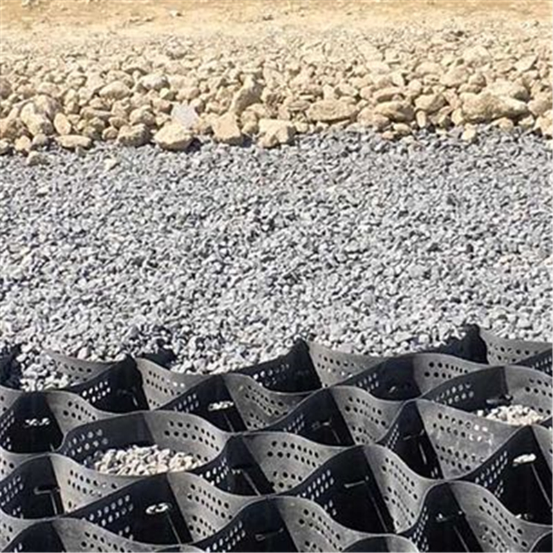 ASTM Стандартный 1-1,5 мм Дорожный необработанный материал Высокопрочный пластик hdpe Гео-ячейка черный сотовый гравий сетка геоячейка