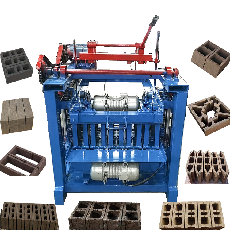 Low price Hollow Cement fly ash concrete road semi automatic interlocking brick block making machine