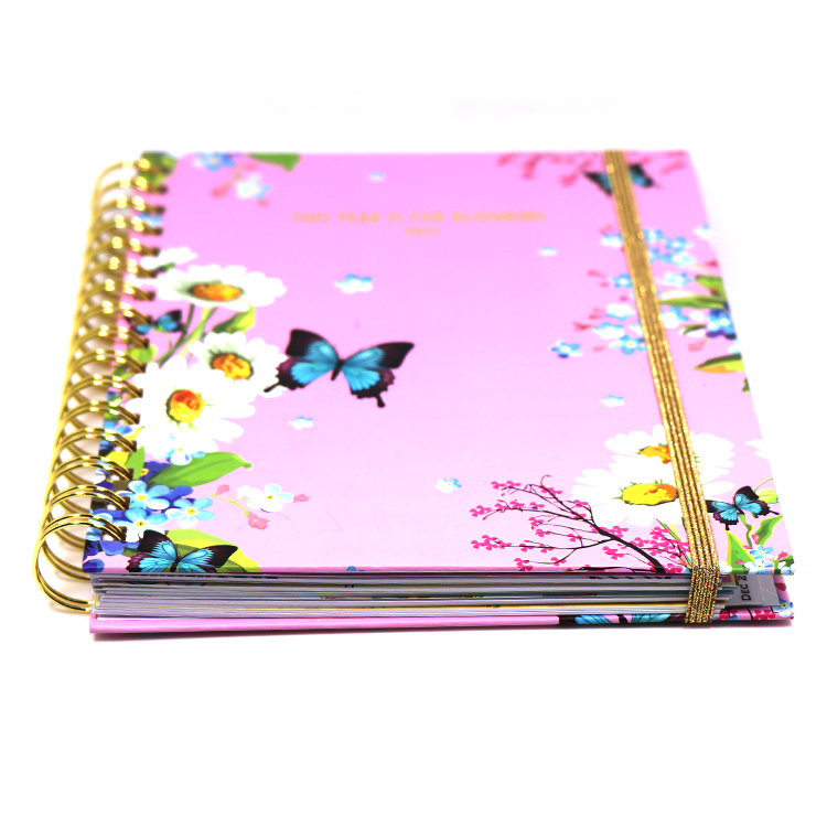 Free Sample high quality 2021 planner hardcover notebook cute planners organizer silk printing cute planner