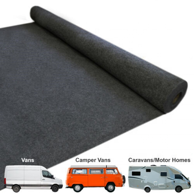 Solid Grey Van Lining Carpet Trim Campervan Camper Caravan Carpet
