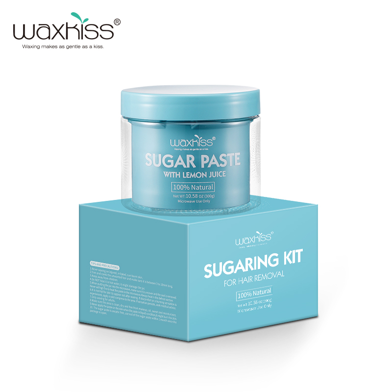 Custom private label 100% Natural 300g body skin care hair removal depilation sugar wax paste blue