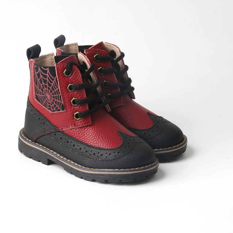 Lovely Mix Colors Skidproof Shoes Hard Soles Handmade Leather Kids Boots