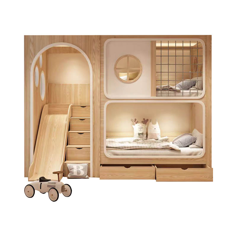Custom Children's Bed with Warm and Comfortable Bunk Storage Ladder