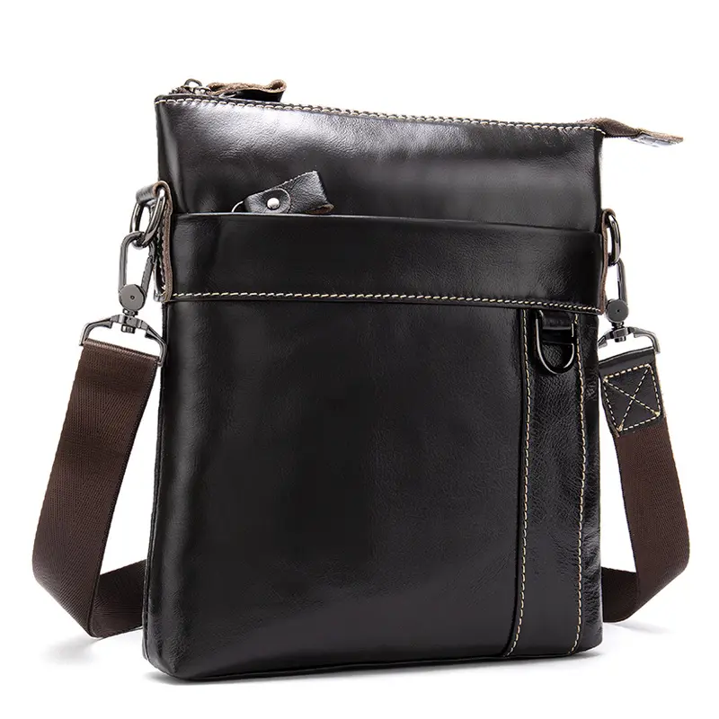 New Style 3 color Wholesale High Quality Mens Leather Casual Fashion Business Cow Leather Crossbody Shoulder Bag