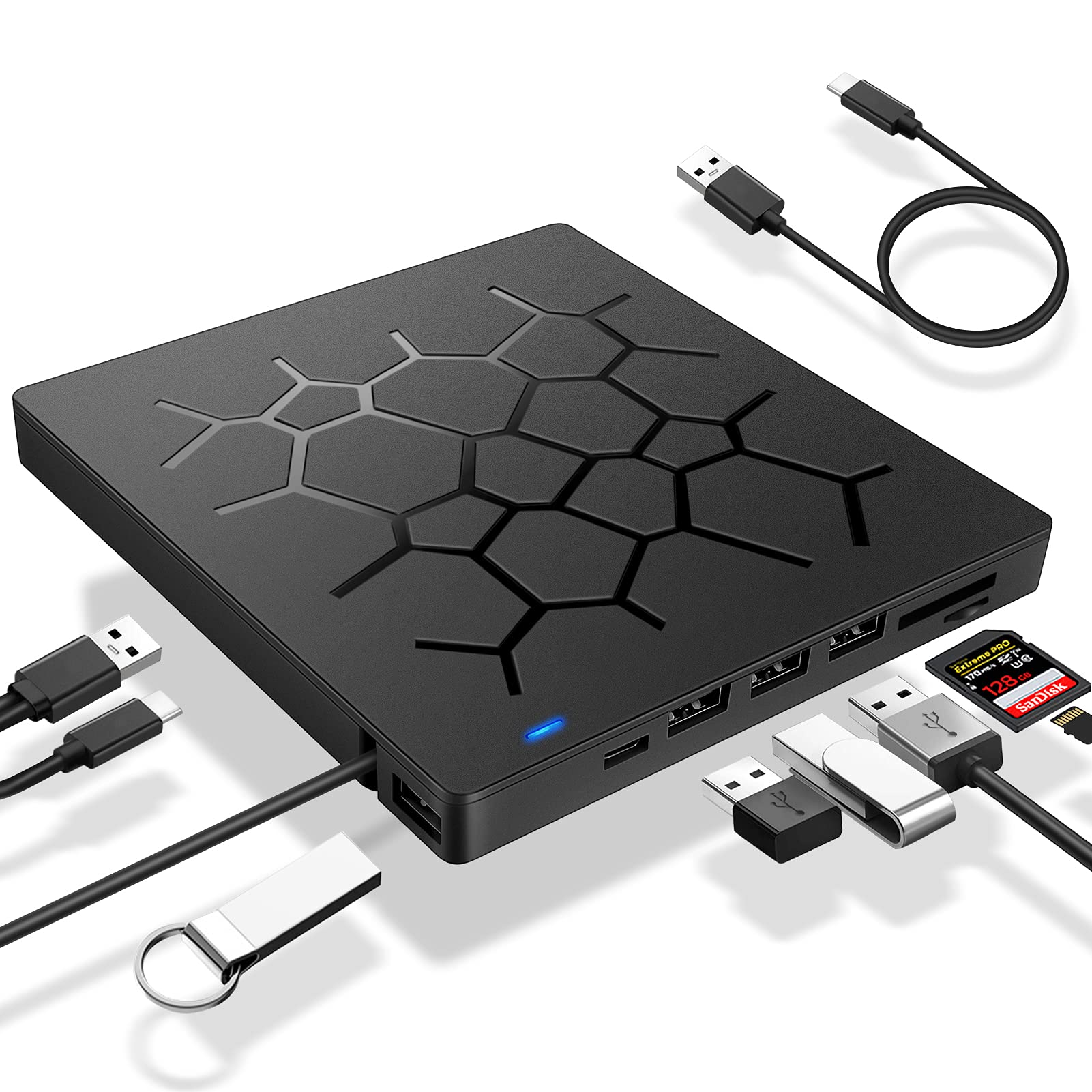 Оптовая продажа, DVD-ридер, ультратонкий внешний CD-привод, USB 3,0 ROM, записывающее устройство, горелка для совместимого ноутбука, настольного компьютера