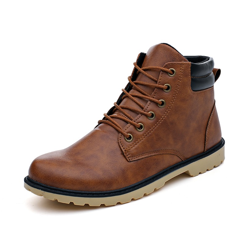 New style work boots men's boots casual leather boots outdoor men's shoes warm and waterproof