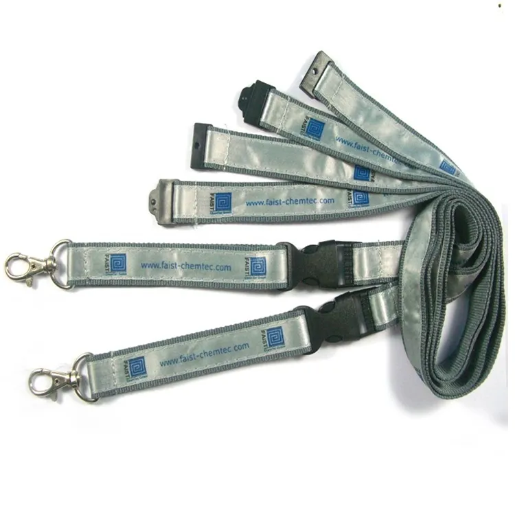 Personalized High Quality Satin Id Card Holder Lanyard With Metal Hook