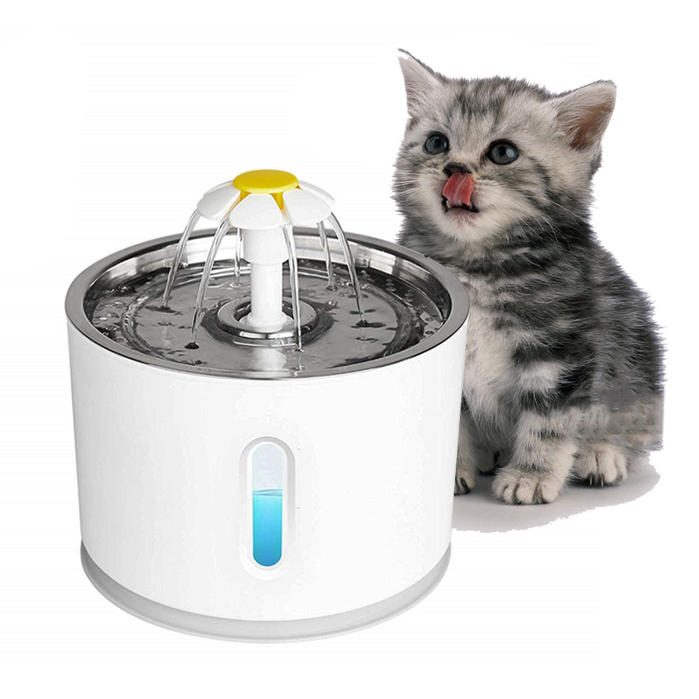 ZMAKER автоматический LED Кот фонтан питьевой воды Pet дозатор для собак с лотком из нержавеющей стали