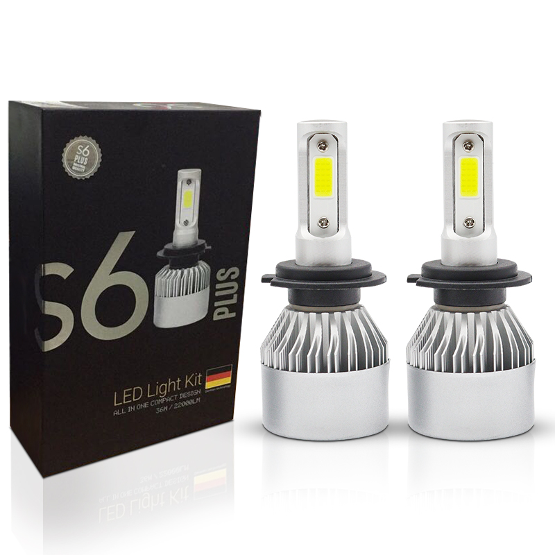 Автомобильная фара S6 H7 auto focos led h11 6000k 16000lm COB светодиодная фара H4