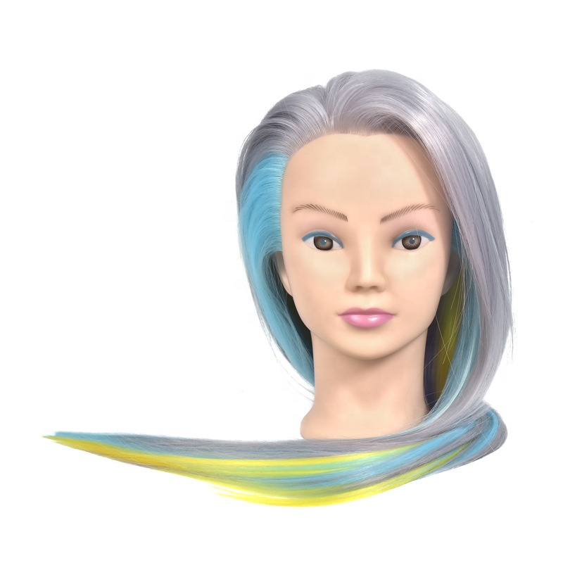 XISHIXIUHAIRFree ShippingSynthetic hair тренировочная головка для парикмахерских, Обучающие кукольные головки, пластиковые человеческие волосы для тренировки головы манекена