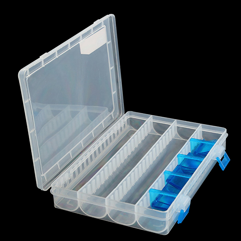 LUTAC fishing tackle lure boxes 25*17.5*3.5cm Hard Plastic Storage Case Box with single face fishing box