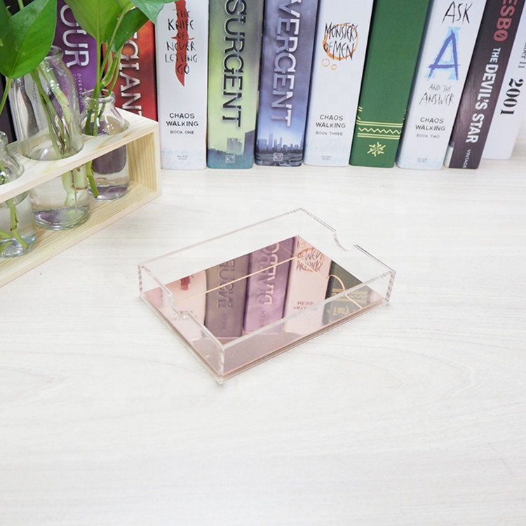 Top grade plastic rose gold bottom clear acrylic clip mail notes memo holder letter tray organizer