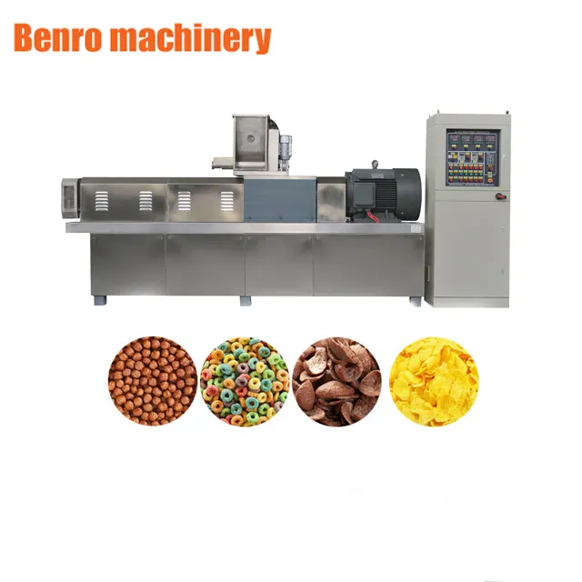 2021 Factory price breakfast cereal machine manufacturing corn flake plants stainless steel puff snack food production line