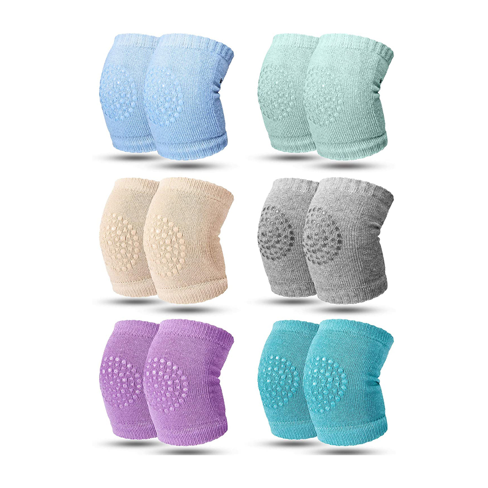 6 Pairs Crawling Knee Pads Anti-Slip Baby Knee Protectors Toddlers Leg Warmers
