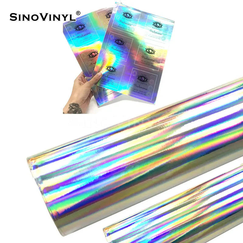 SINOVINYL Wholesale Factory Eco Solvent Galaxy Printer Inkjet Printing Laser Self Adhesive Holographic Printable Vinyl Rolls