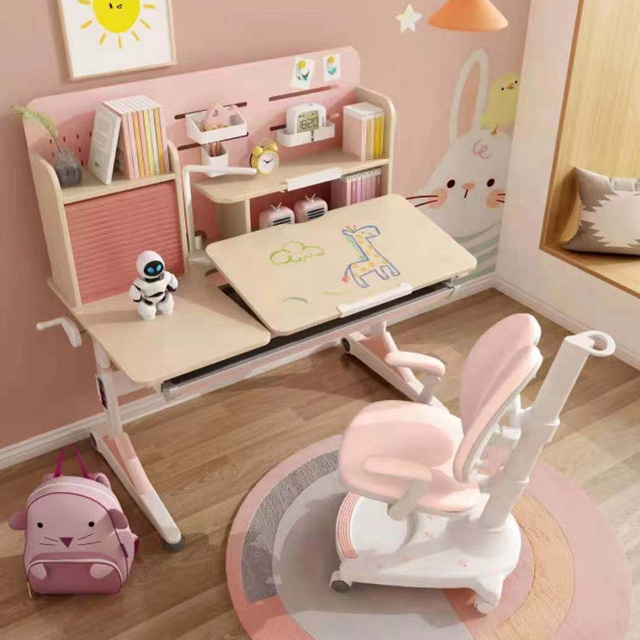 Ergonomic High Back Wing Chair Children Study Table with Chair