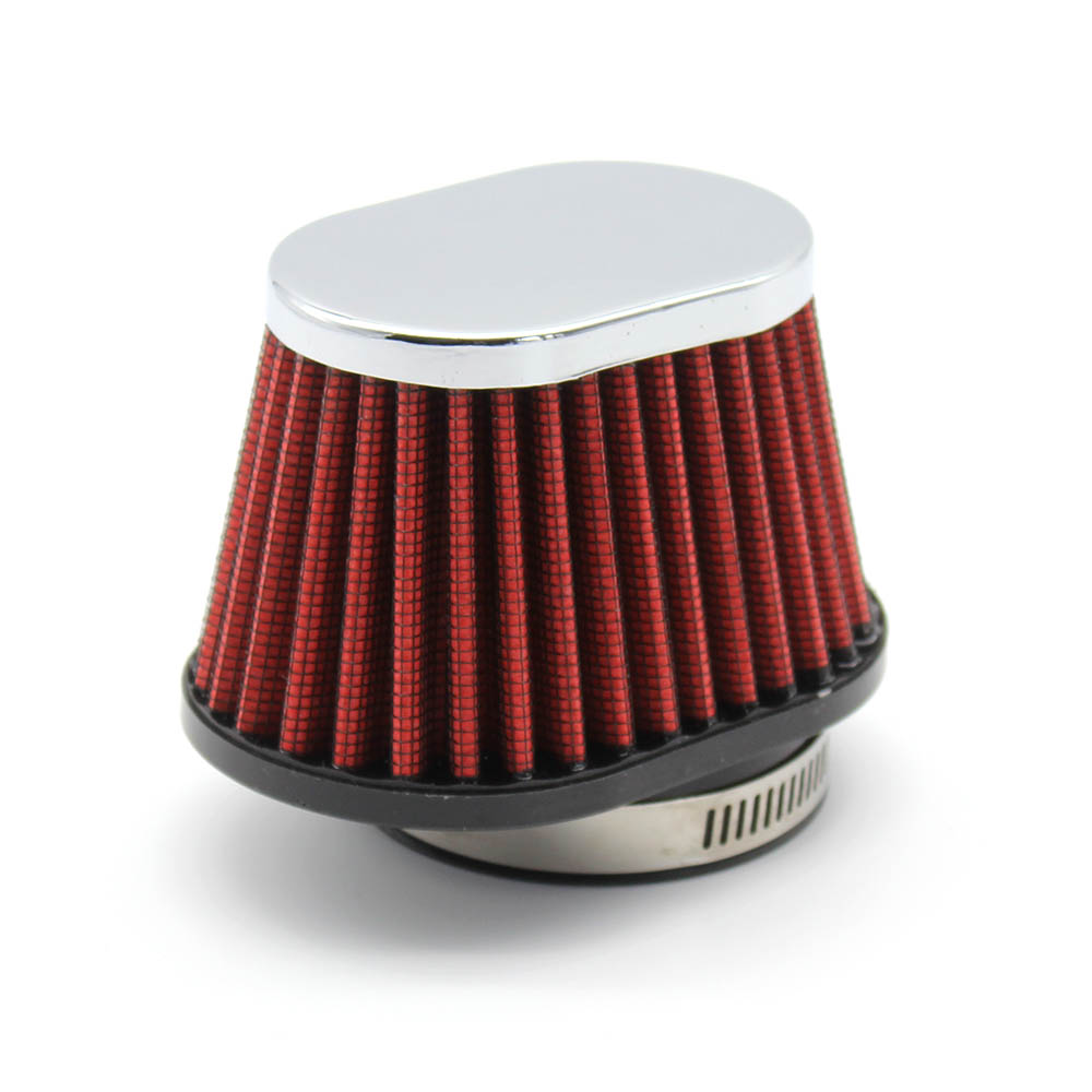 51mm 55mm 60mm Universal Motorcycle Air Filter Breather KN Oval High Flow Intake Cone Pod