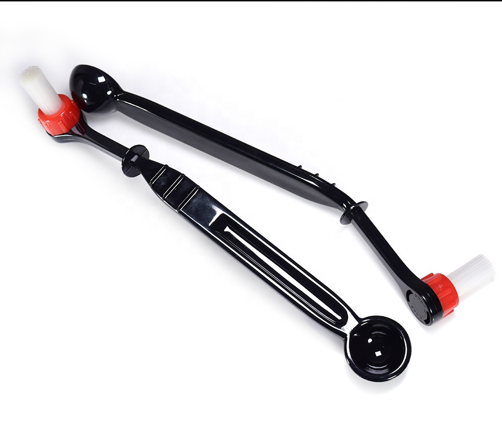 1Pc 2 In 1 Coffee Machine Brush Nylon Espresso Coffee Grinder Cleaning Brushes Coffee Spoon Machine Group Head Kitchen Tools