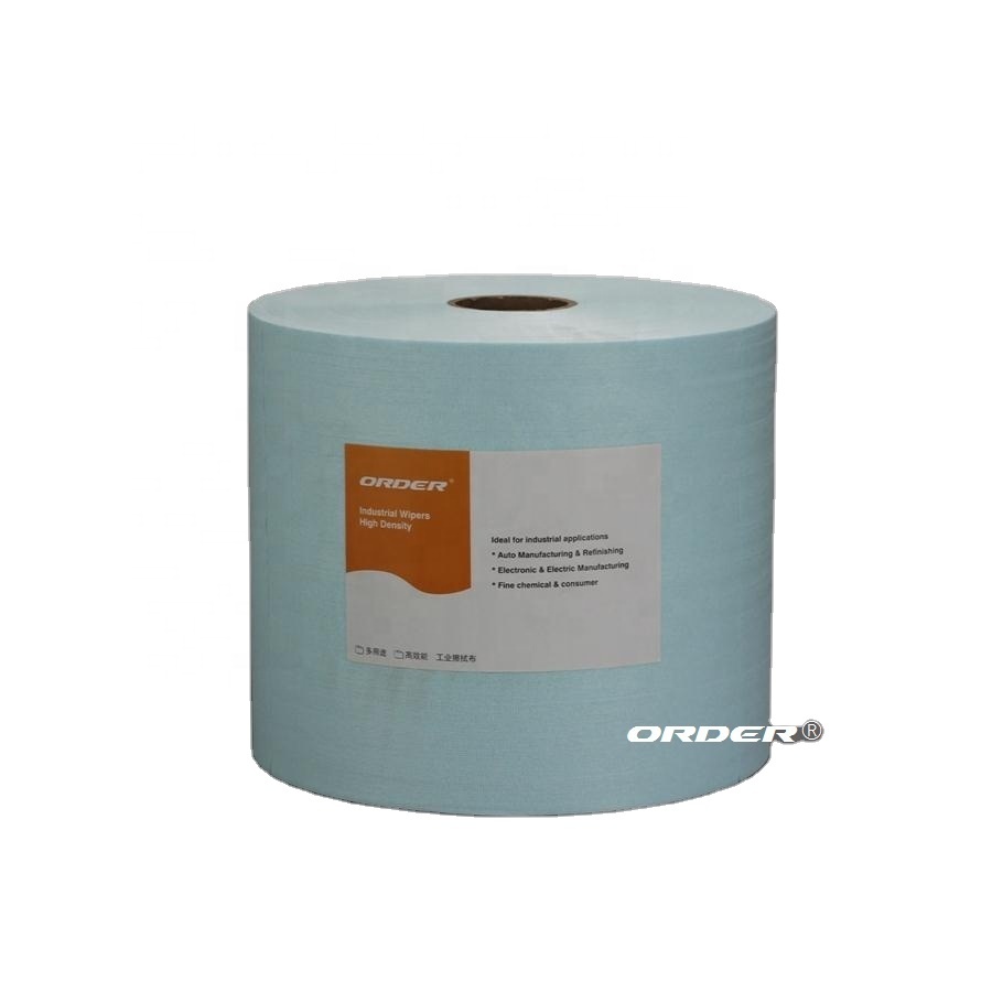 Jumbo Roll cleaning oil Turquoise absorbent oil industrial wipes for automobile part moulds