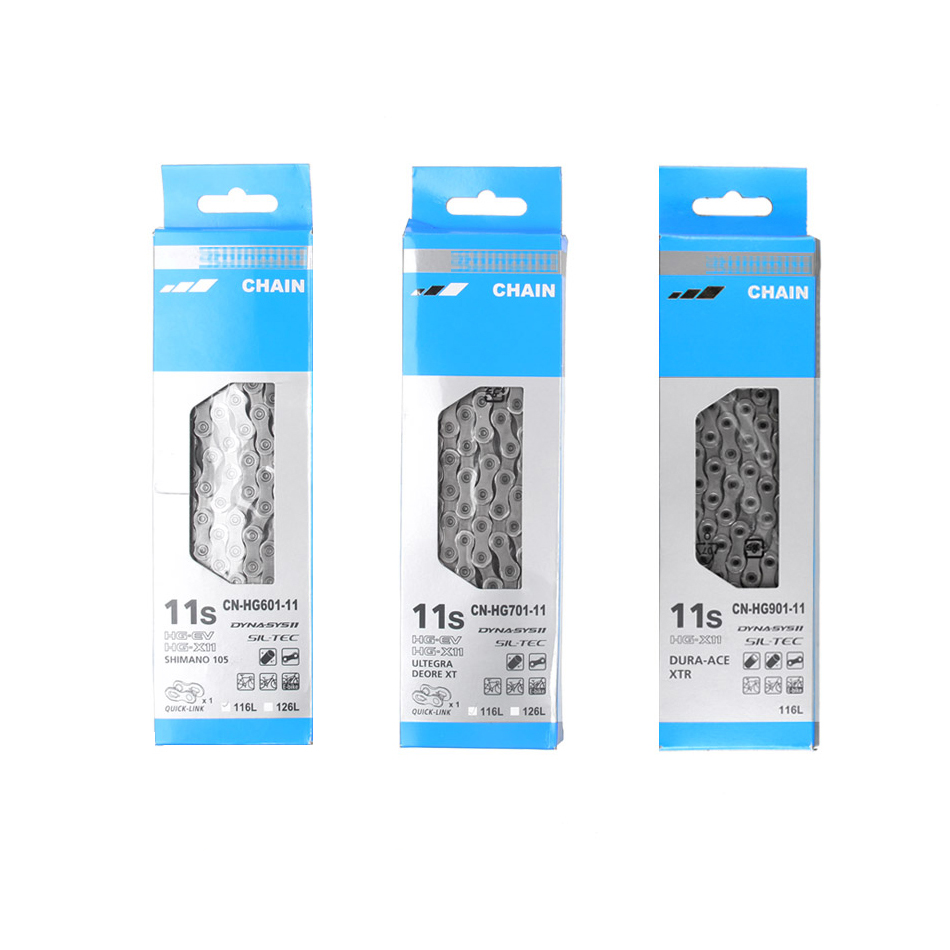 SHIMANO 11 Speed Chain HG601 HG701 HG901 MTB Bike Chain 116 L with Original Box Magic Buckle Pins Road Mountain Bicycle Chain
