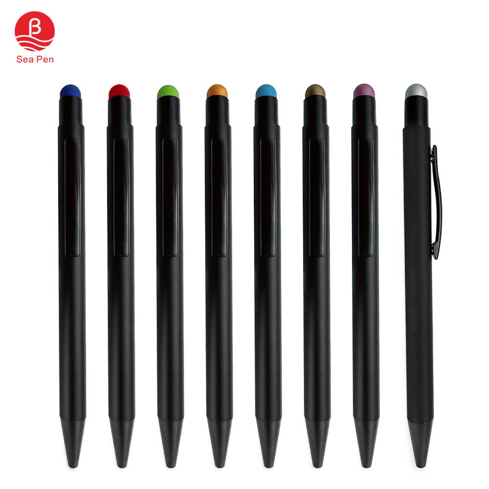 Seapen supply 2 in 1 touch screen stylus metal pen press the advertising gift ballpoint pen can custom logo
