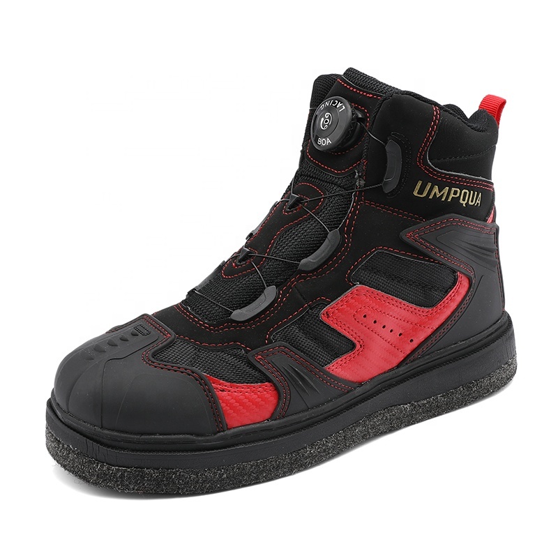 Men's Fishing Boots Hiking Shoes Men Waterproof Outdoor Sea Rock Fishing Safety Shoes Non-slip Felt Bottom with Cleats.