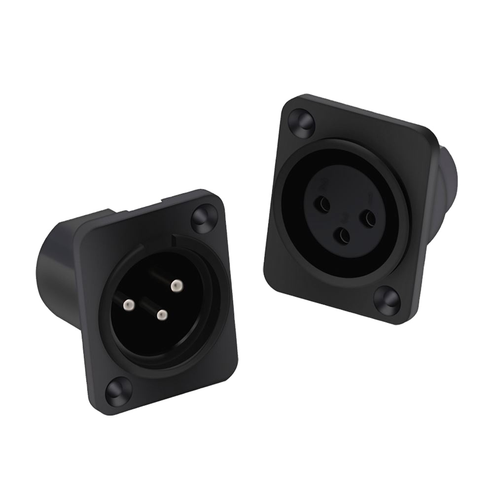 XLR штепсельная розетка 3Pin XLR штепсельная вилка гнездовая розетка Монтажная панель шасси 3 контакта квадратной формы XLR разъем