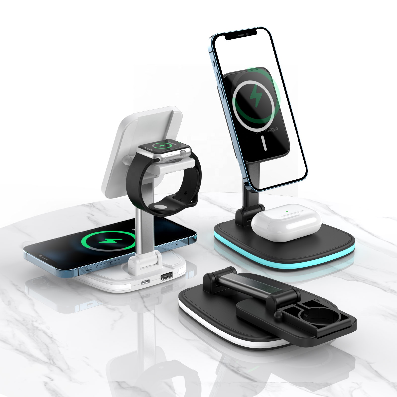 Phone Stand Wireless Charger Retractable Mobile Phone Holder Folding Wireless Charger Portable Wireless Charging Stand