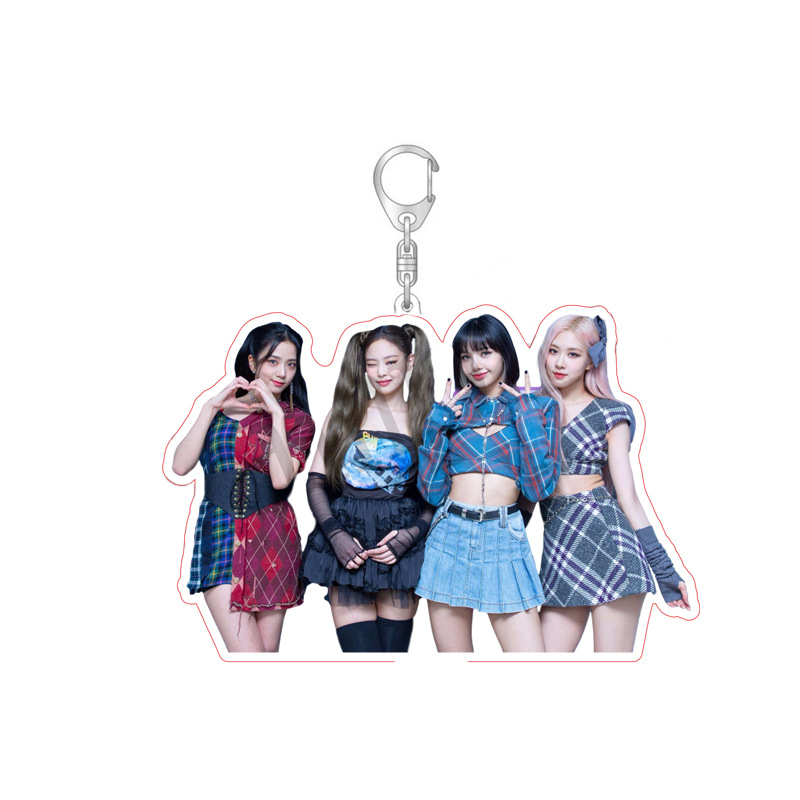 Рекламный акриловый брелок Горячая Распродажа двухсторонний K pop BLACKPINK BTS GOT7 BLACKPINK дважды EXO BTS цифровой фото брелок