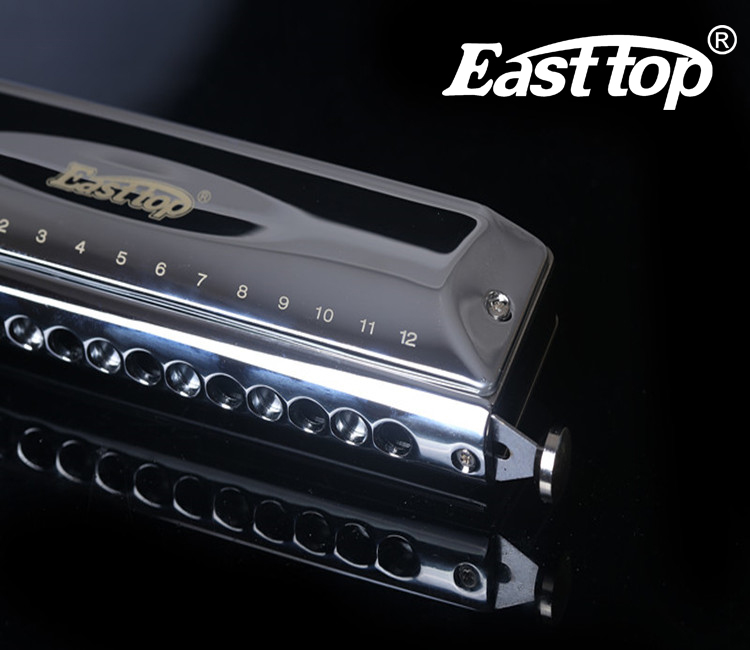 Профессиональная Хроматическая Губная гармошка с 12 отверстиями Easttop T1248
