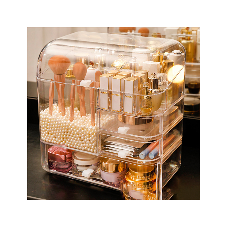 2021 New Cosmetic Storage Box Transparent Integrated Acrylic Eyebrow Pencil Lipstick Makeup Organizer